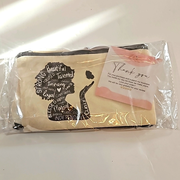 Hand Crafted makeup bag Canvas Pencil case Iron applique Handmade Travel purse - Picture 17 of 17